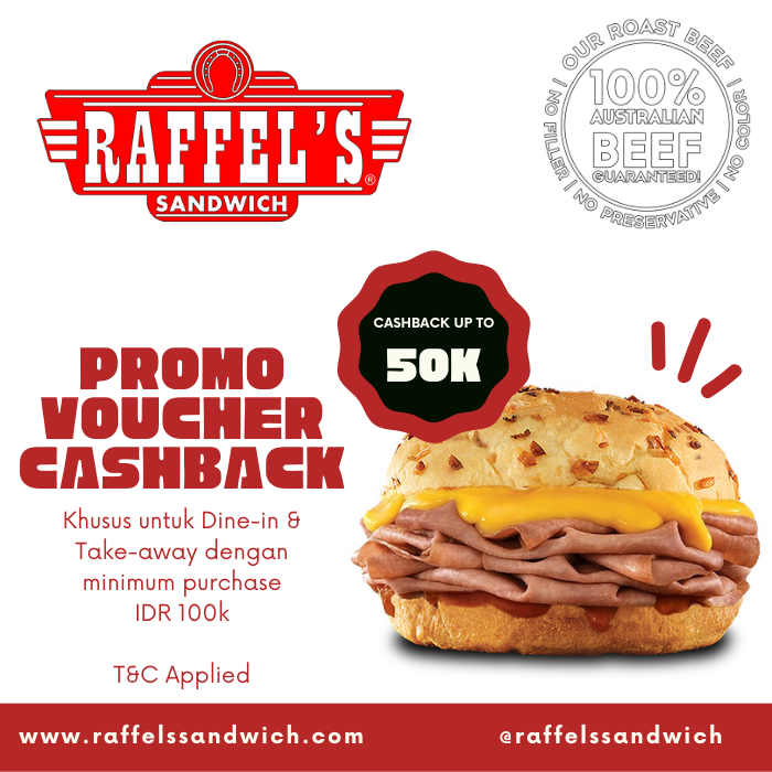 Promo Raffel's Sandwich | Voucher Cashback Up to IDR 50k